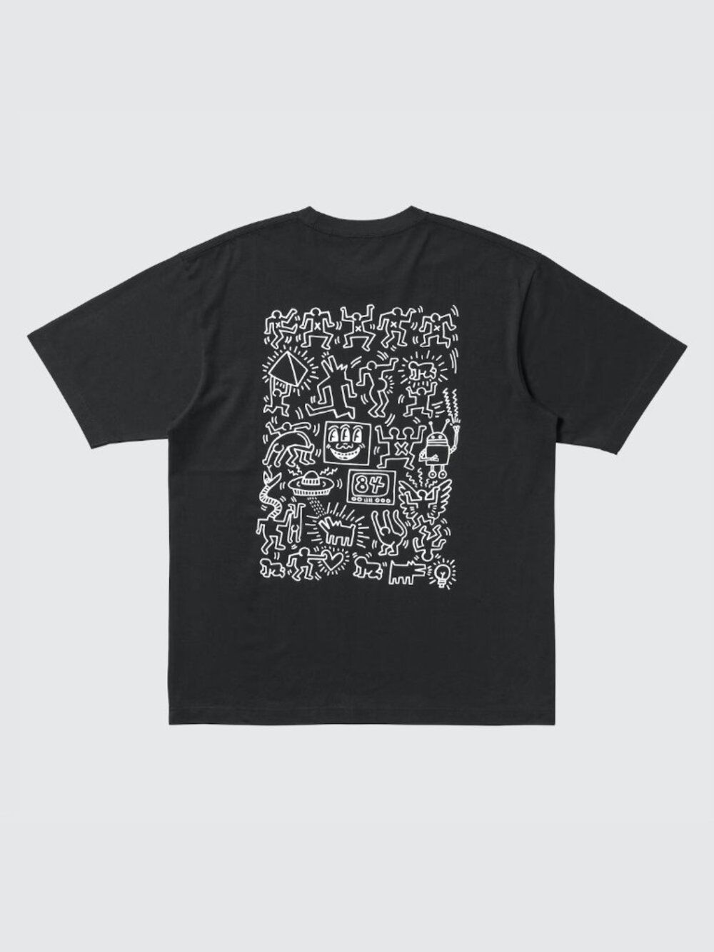 Uniqlo Keith Herring art T Shirt black design white Japan L Japanese US L Large